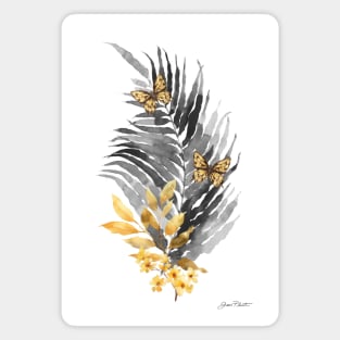 Gold And Black Botanicals C Magnet